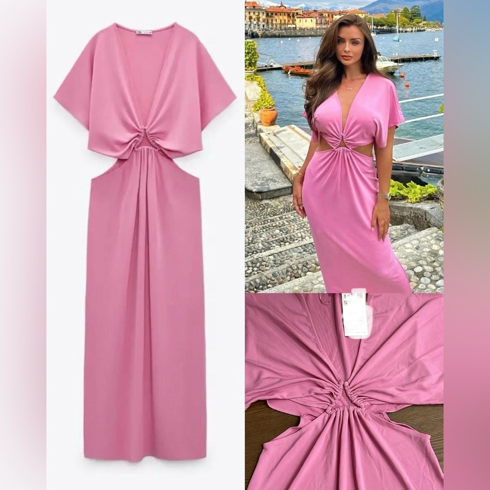 Zara Pink Backless Women's Dress